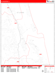 St. Augustine Digital Map Red Line Style